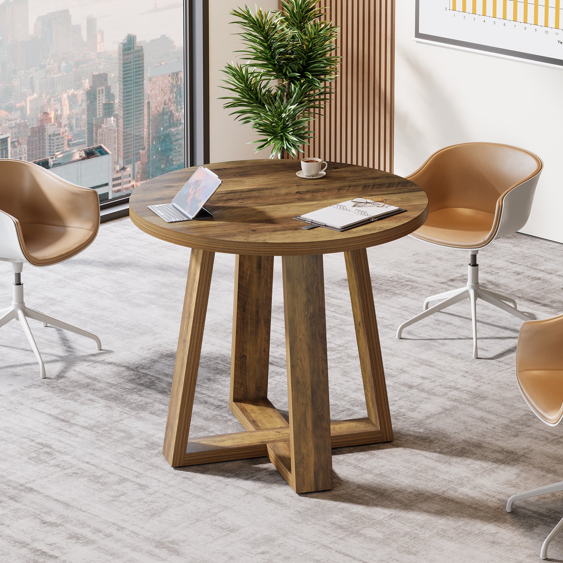 80 cm Conferentietafel, Landelijk Thuiskantoor Overlegbureau voor 2-4 Personen