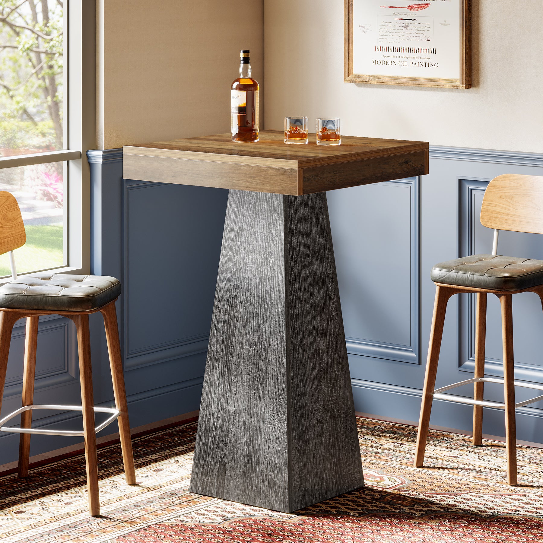 Tribesigns 102 cm Bartafel, Hoge Bistrotafel voor Kleine Ruimtes