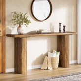 160 cm Industriële Consoletafel, Landelijke Houten Banktafel voor Hal en Woonkamer 3