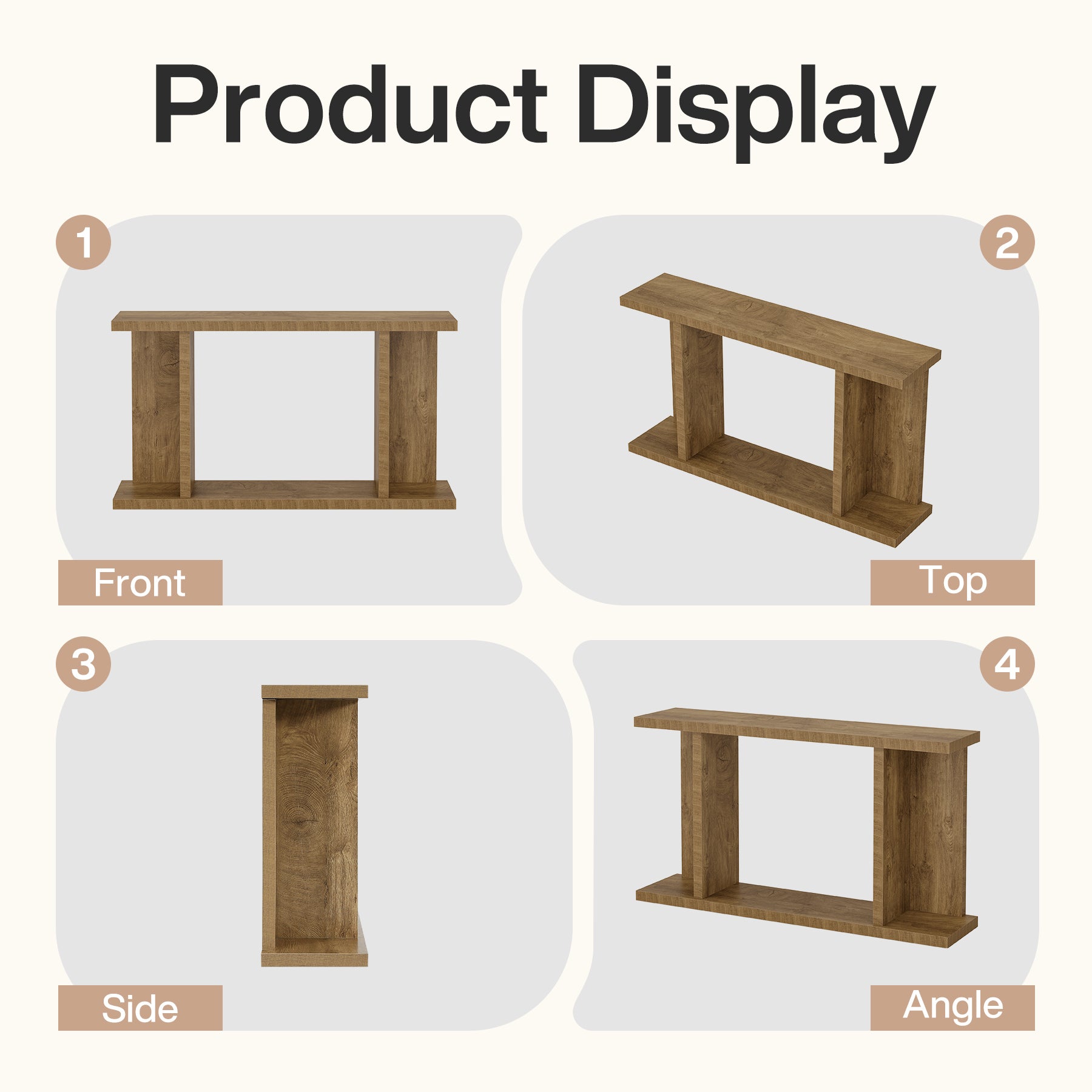 140 cm Consoletafel, 2-Laags Landelijke Banktafel voor Achter de Bank