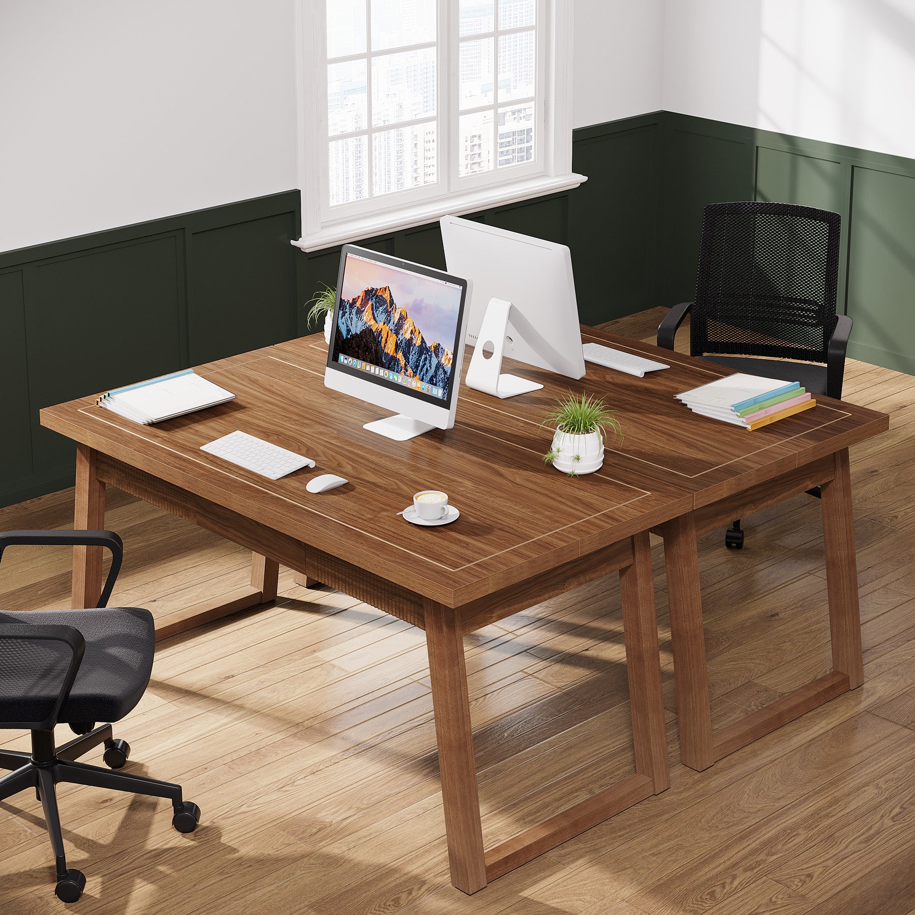 140 cm Computerbureau met Lade, Moderne Minimalistische Stijl van Hout