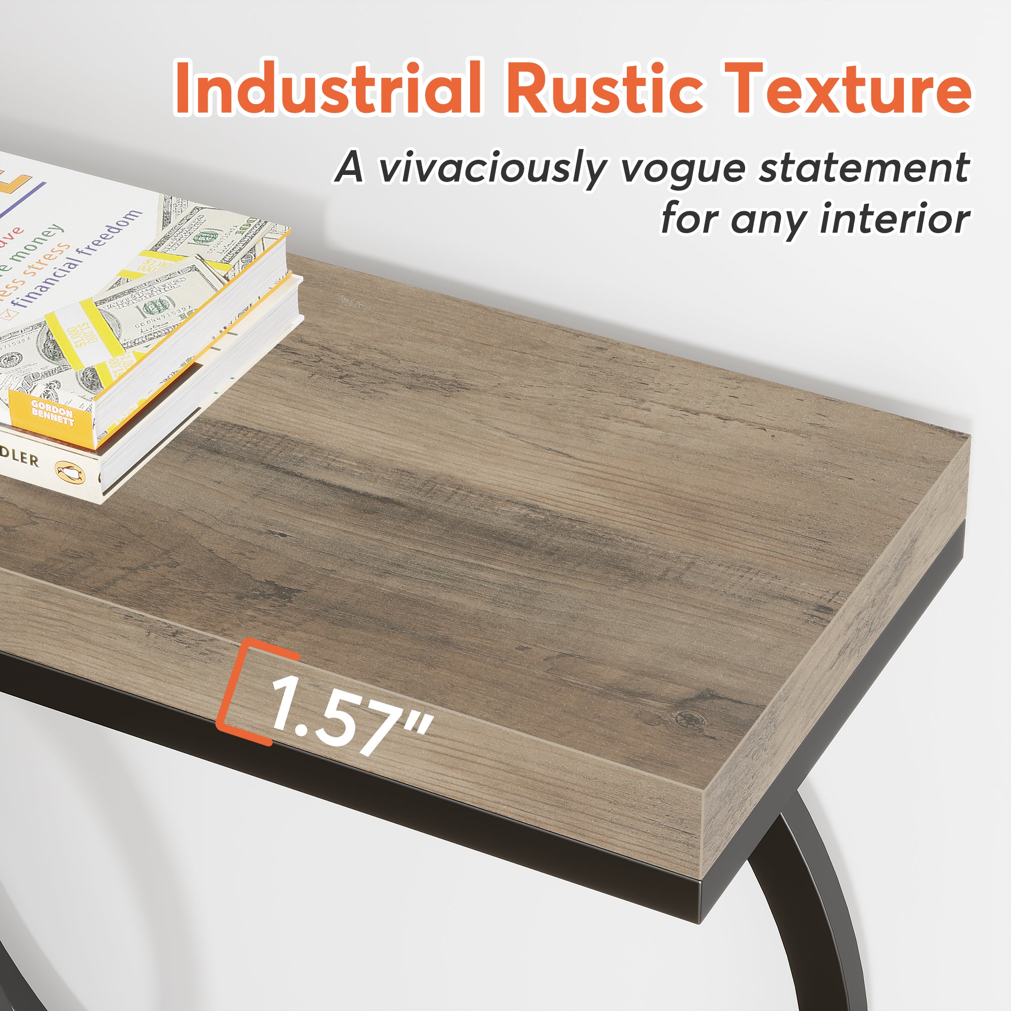 140 cm Gouden Consoletafel met Faux Marmeren Blad, Moderne Smalle Accenttafel voor Woonkamer en Entree