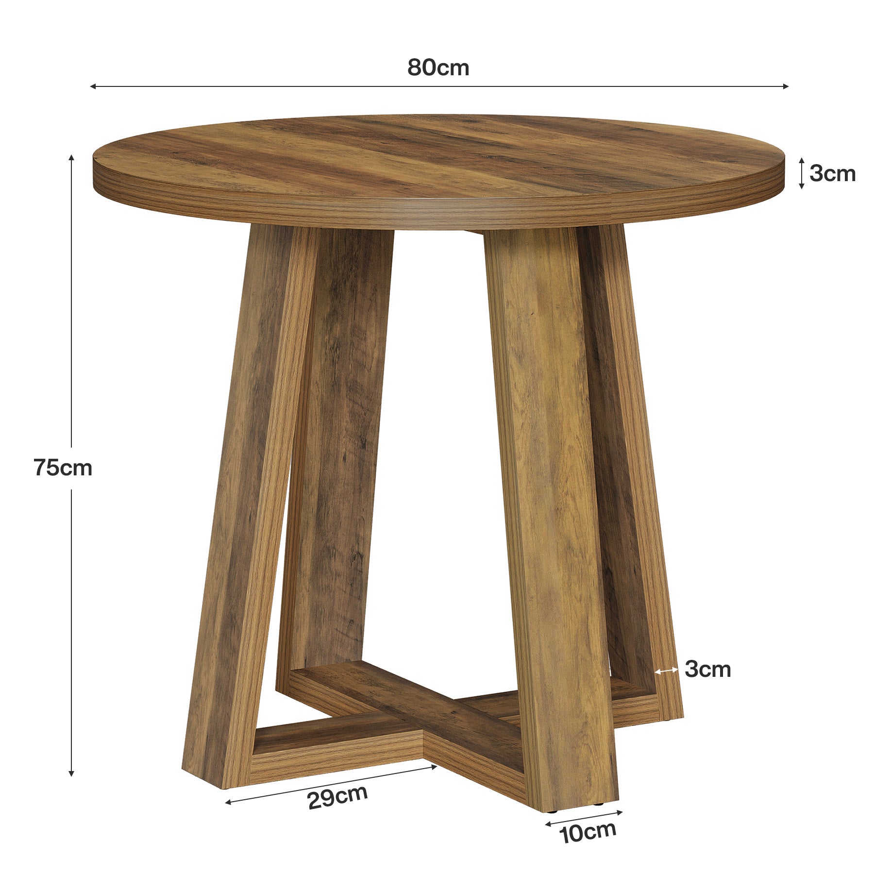 80 cm Conferentietafel, Landelijk Thuiskantoor Overlegbureau voor 2-4 Personen