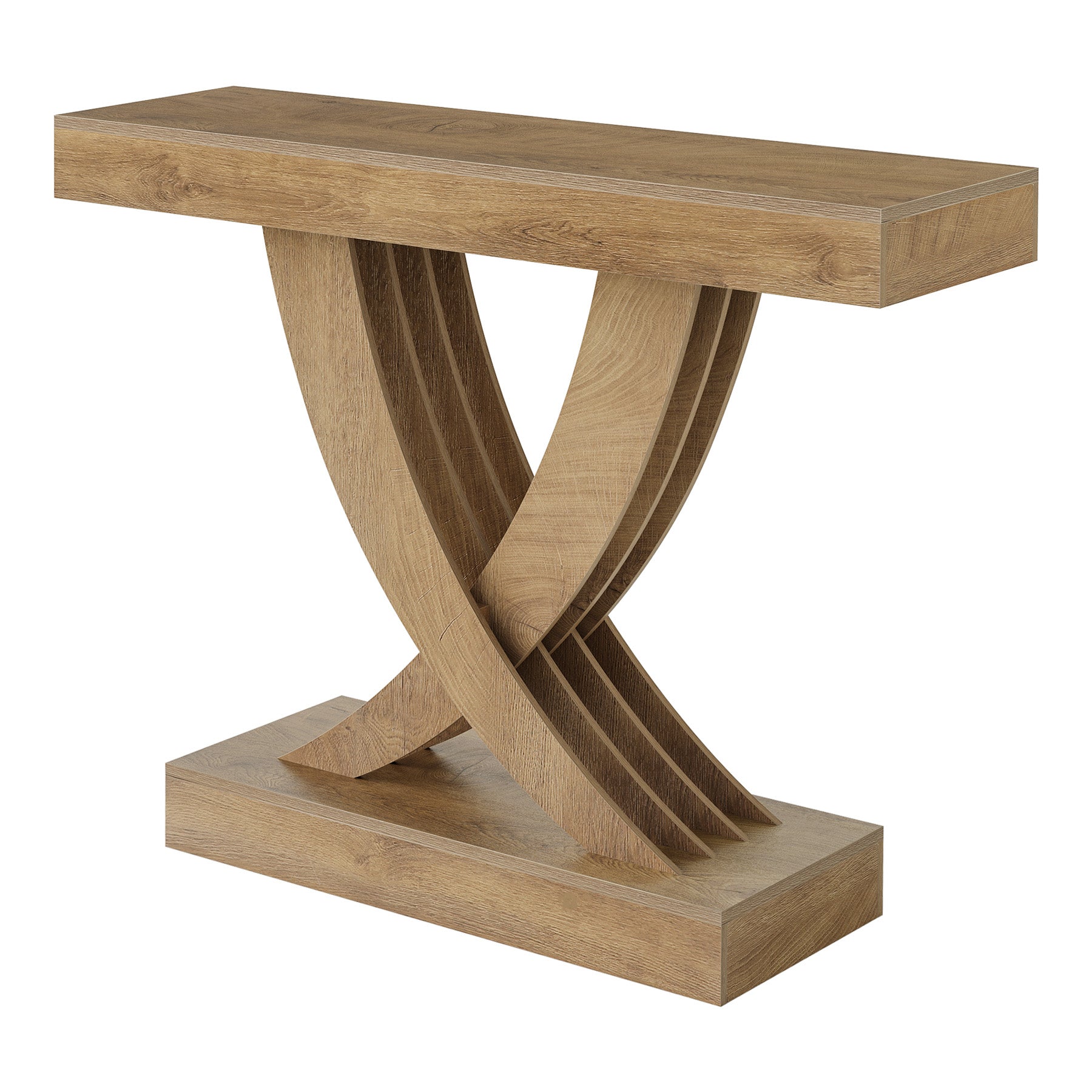 109,7 cm Landelijke Ingangstafel, Houten Banktafel met X-Frame
