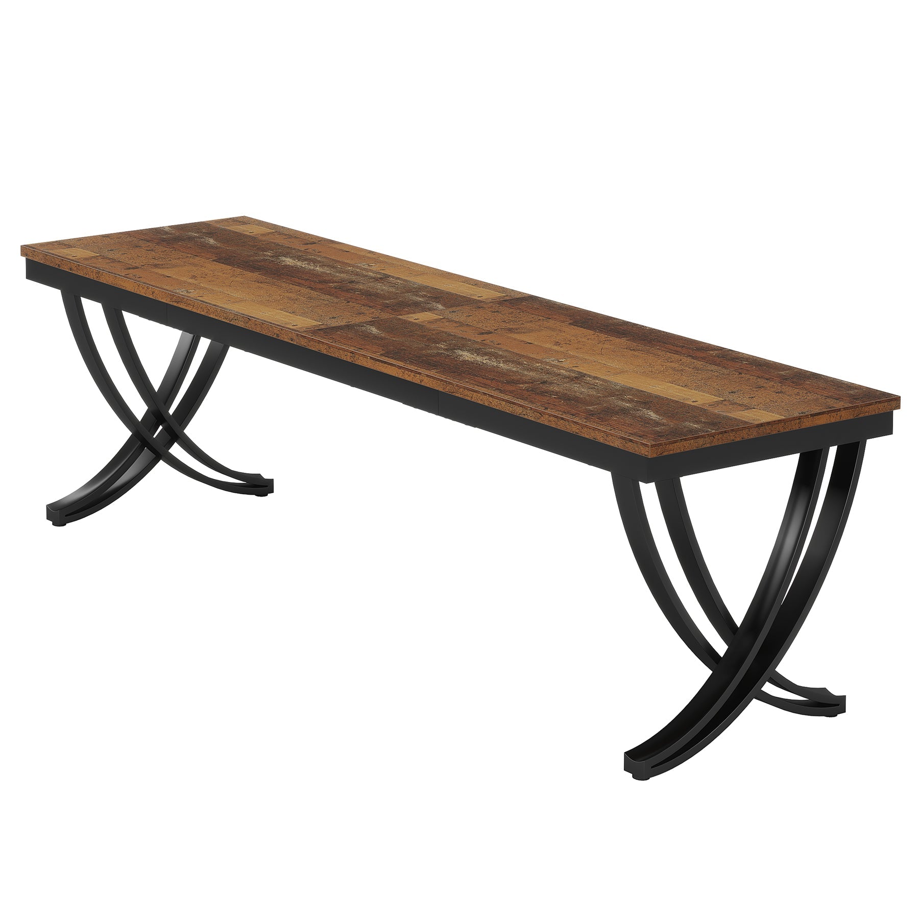 200 cm Bureau voor Twee Personen, Landelijke Computer Tafel met Stijlvolle Poten