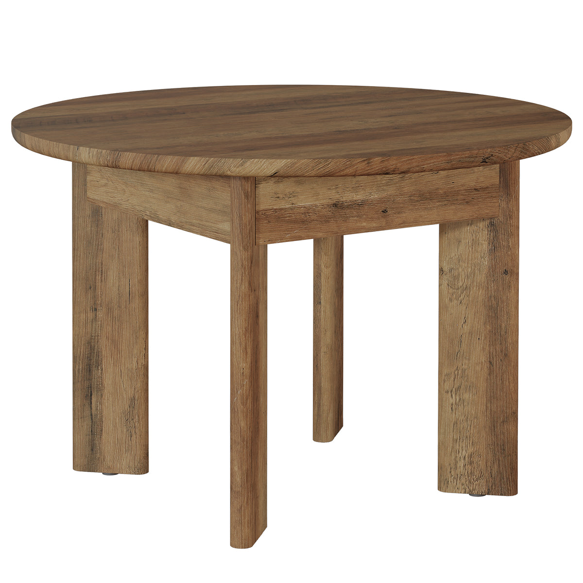 100 cm ronde eettafel voor 4 personen met dikke gebogen poten, compacte keukentafel in landelijke stijl voor eetkamer