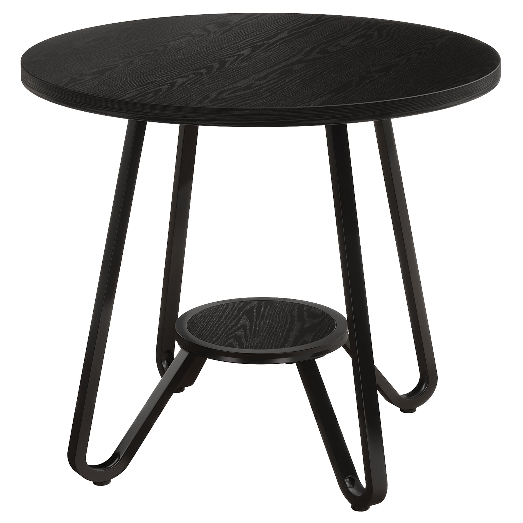 80 x 80 x 75 cm Ronde Conferentietafel voor 2-4 Personen, Compacte Houten Kantoortafel Bruin