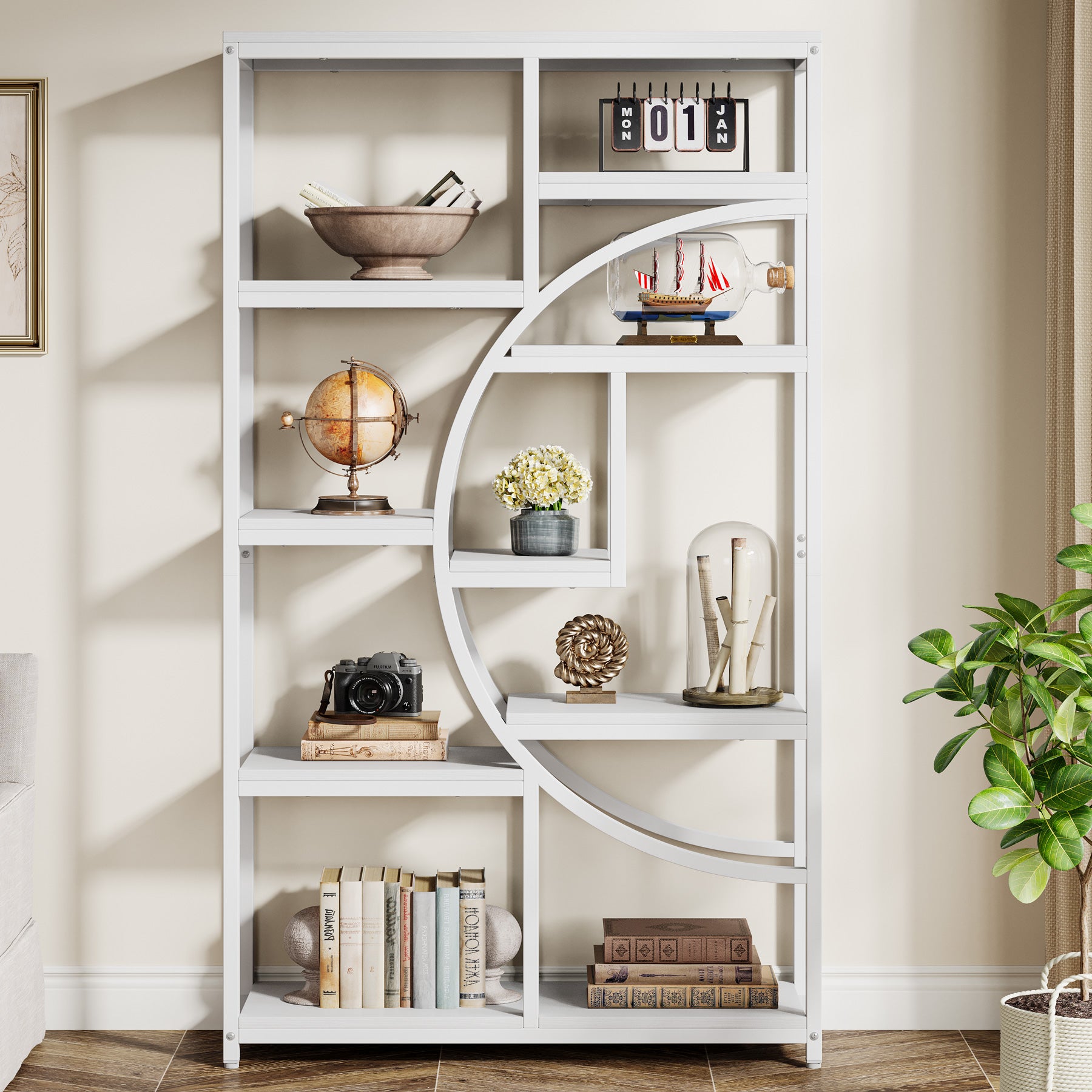 180 cm Tribesigns Boekenkast, Industriële 5-Lags Etagère met 9 Open Planken