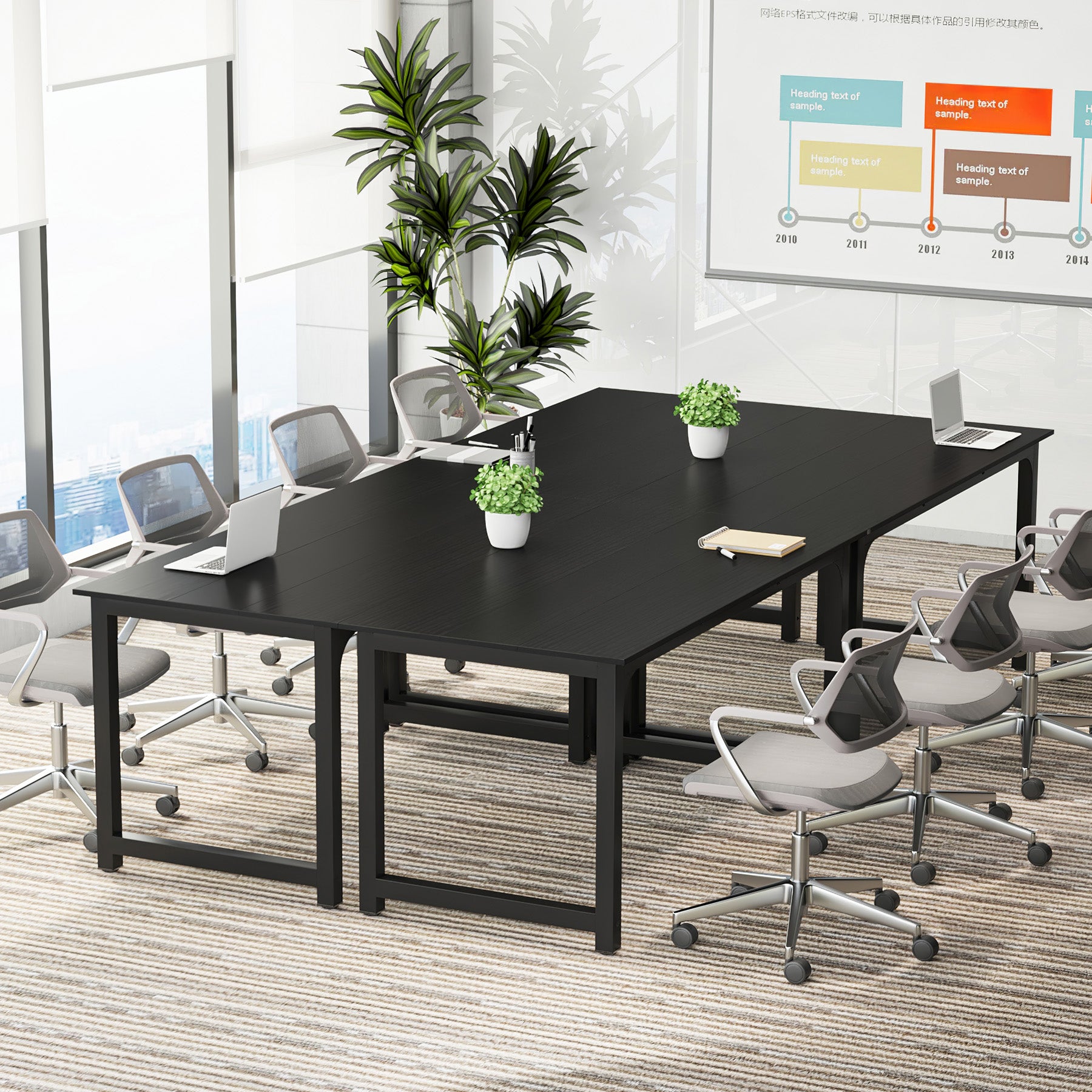 160x80 cm Computerbureau, Ruime Werkplek in Vintage Bruin en Zwart