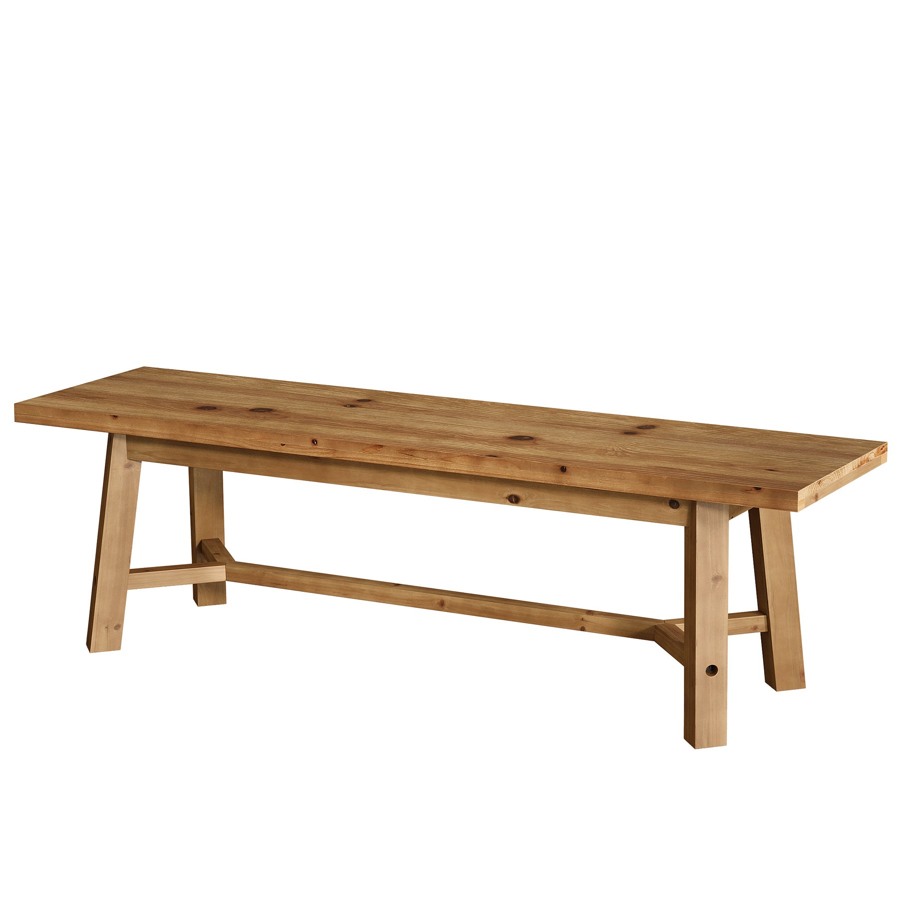 140 cm Tribesigns massief houten halbank met stevig frame, landelijke entreebank voor hal en woonkamer