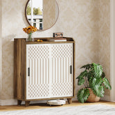 90 cm Schoenenkast, Moderne Opbergkast met Schuifdeuren voor Hal en Entree 3