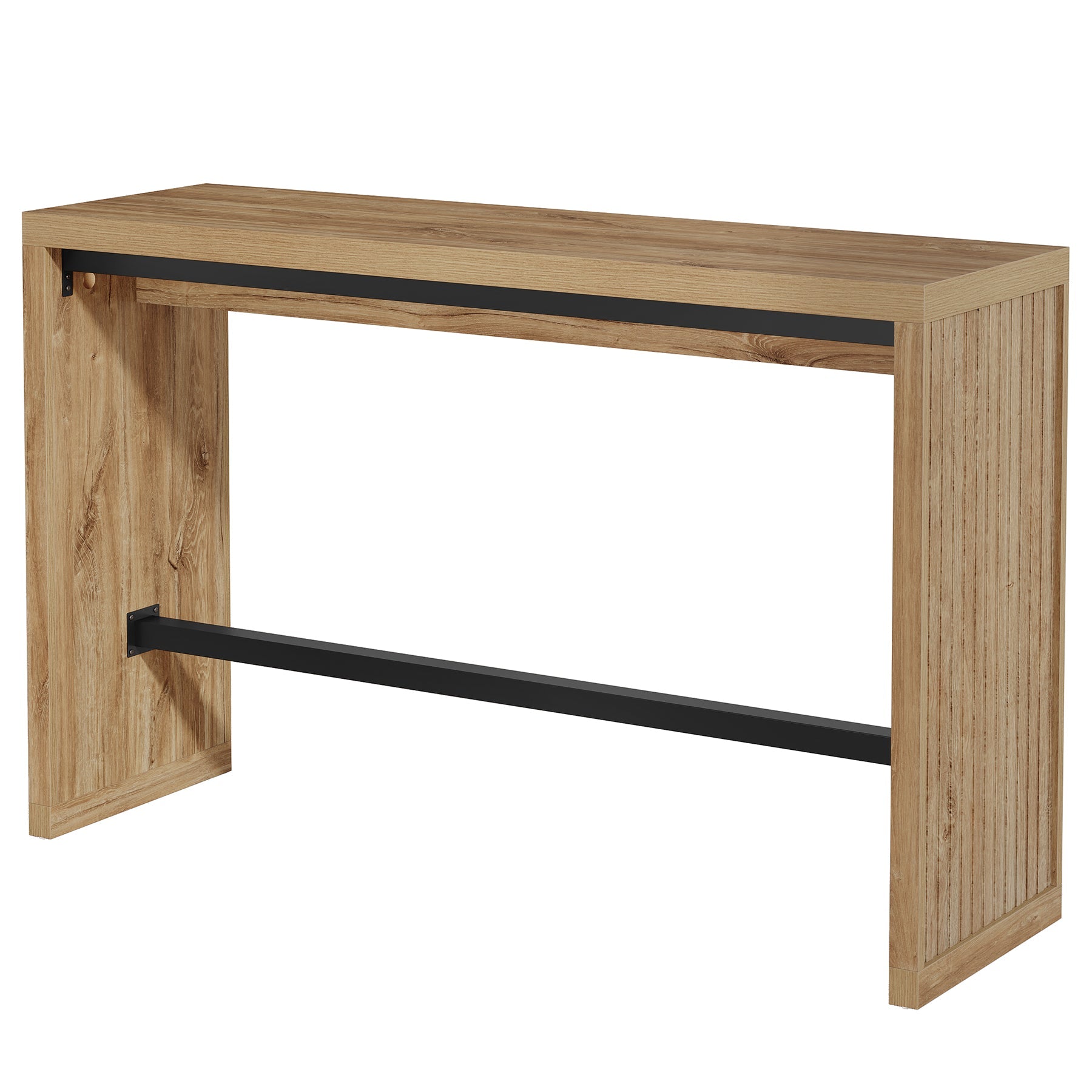 Tribesigns bartafel van 140 cm, hoge tafel met metalen voetensteun, statafel in moderne landelijke stijl