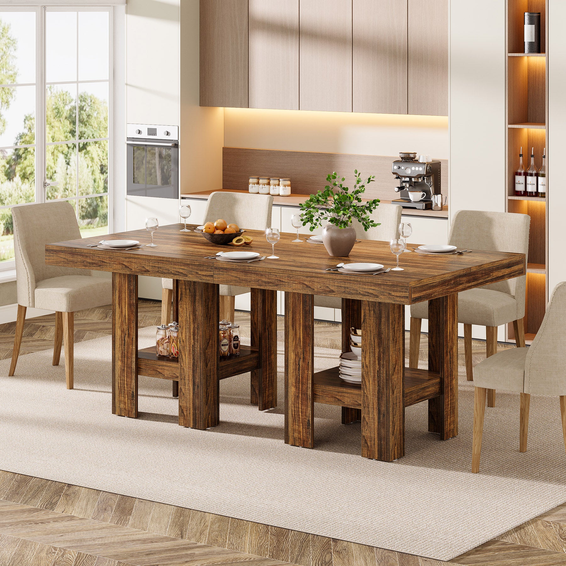 Tribesigns Vierkante Eettafel 80 cm voor 4 Personen