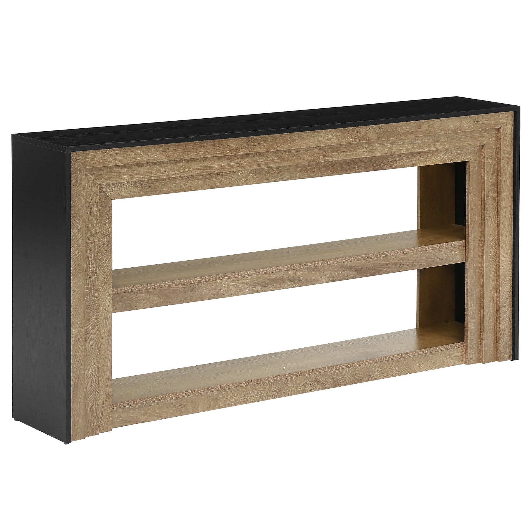 Tribesigns consoletafel van 160 cm in landelijke stijl, smalle haltafel met 3 niveaus en open planken