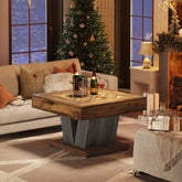 Tribesigns Vierkante Salontafel, 80x80 cm Moderne Theetafel in Landelijk Bruin en Zwart 3