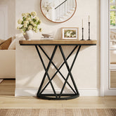 105 cm Industriële Console Tafel, Smalle Entreetafel met Geometrisch Metaal Onderstel 3