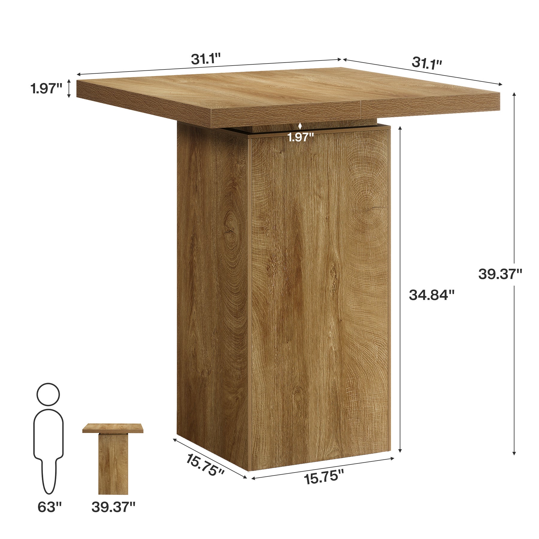 Tribesigns Bartafel 100 cm hoog, industriële bistrotafel voor keukenhoek, huisbar