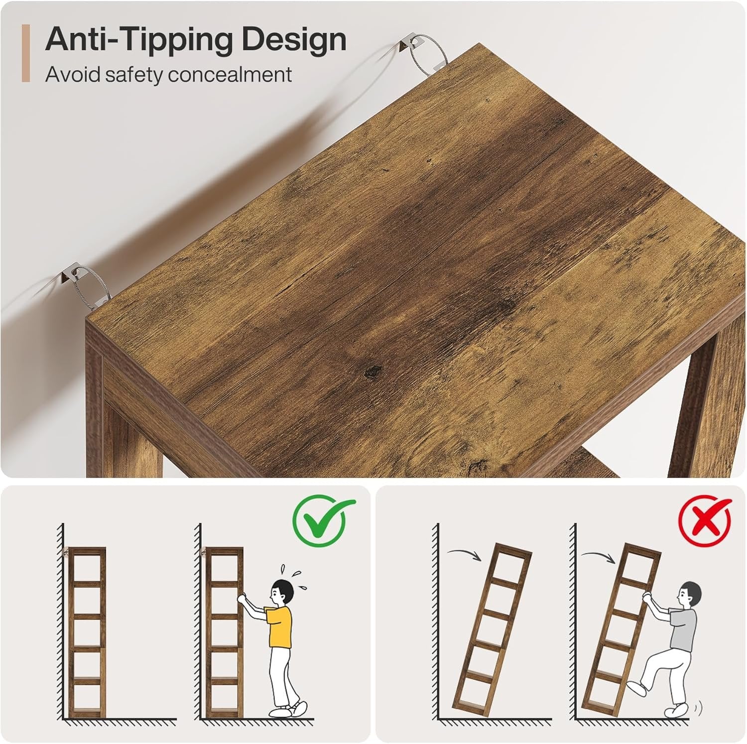 180 cm Tribesigns Boekenkast, 6-Lags Smalle Hoekplank voor Kleine Ruimtes