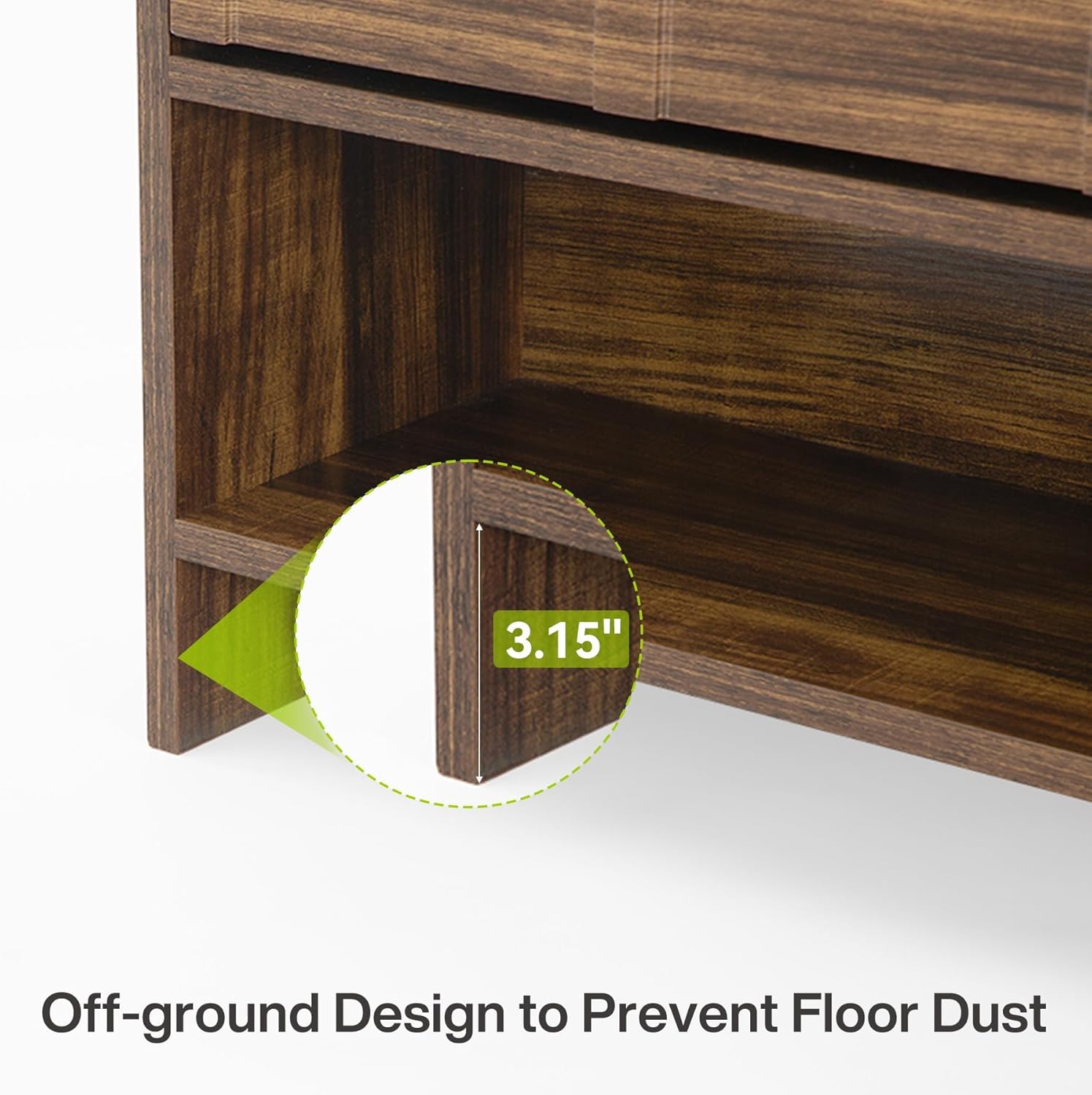 100 cm Schoenenkast, Smalle Opbergmeubel met Twee Lades voor Hal en Entree