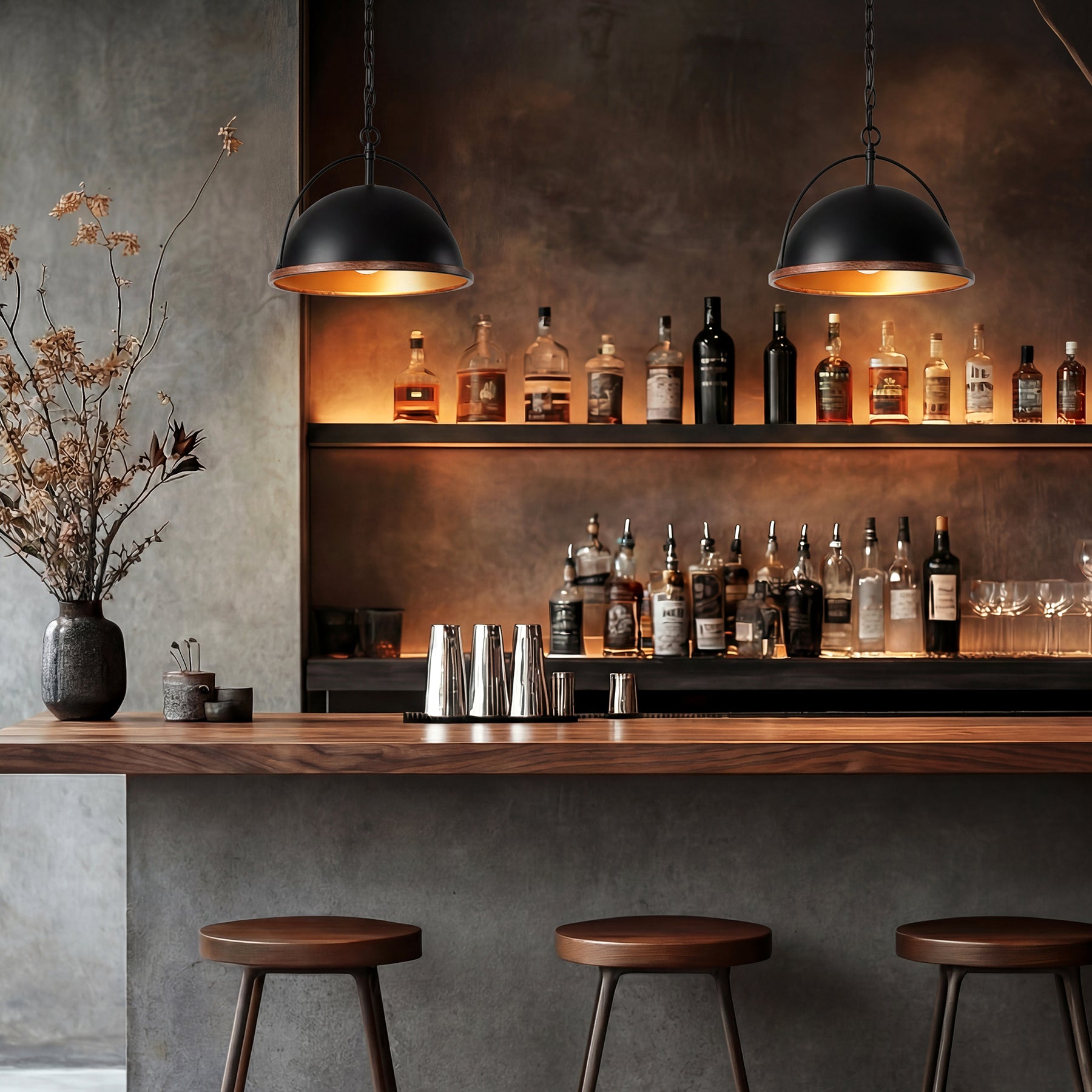 33 cm Metalen Hanglamp met Verstelbare Hoogte, Industriële 1-Lichts Lamp voor Woonkamer Keuken Slaapkamer