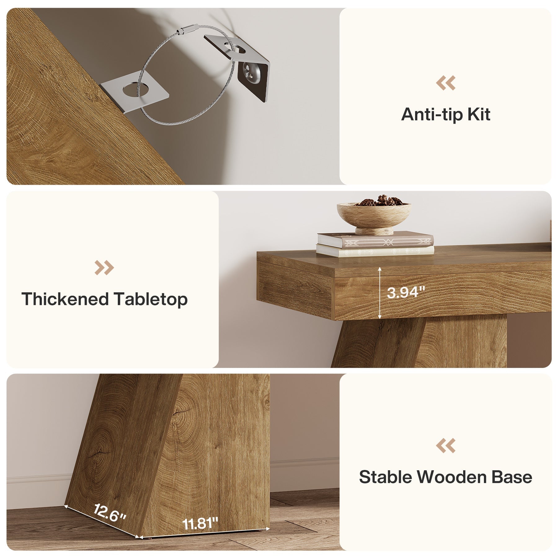 Tribesigns TV-lowboard 160 cm voor tv's tot 75 inch, tv-kast met geometrische sokkel