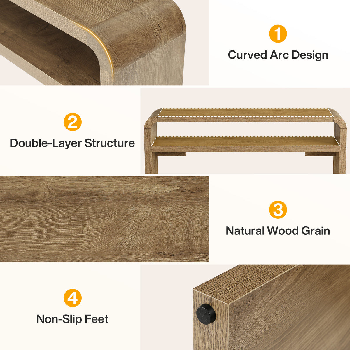 160 cm smalle consoletafel met 2-laags open opbergrek en landelijke houtlook, haltafel voor woonkamer en entree