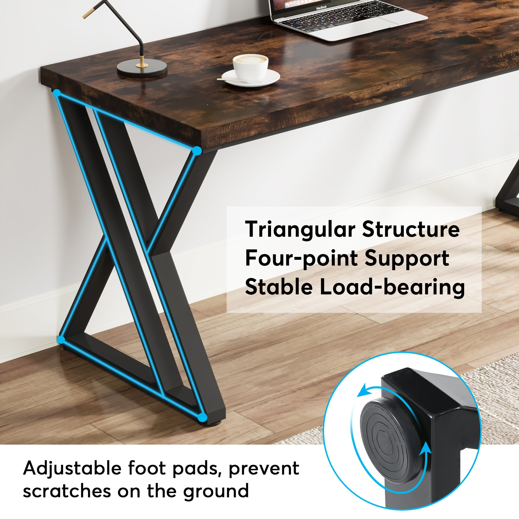 Tribesigns 140 cm Bureau, Z-Vorm Computertafel voor Kantoor en Studie