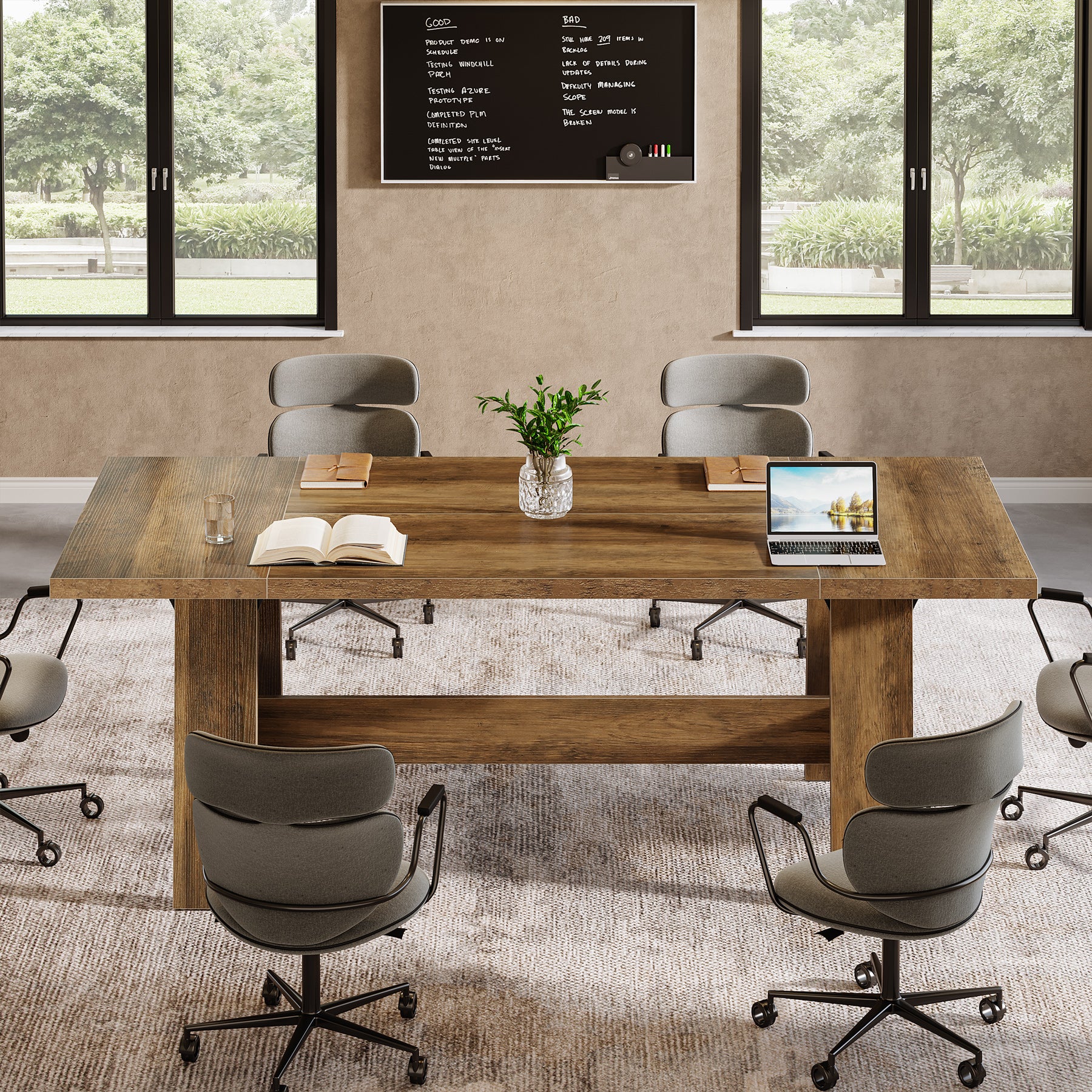 179 cm Vergadertafel, Landelijke Bureau voor Zes tot Acht Personen