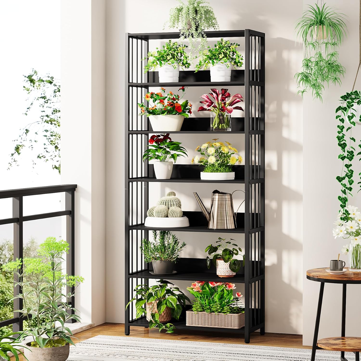 190 cm Boekenkast met 6 Planken, Industriële Metalen Kast voor Elke Ruimte