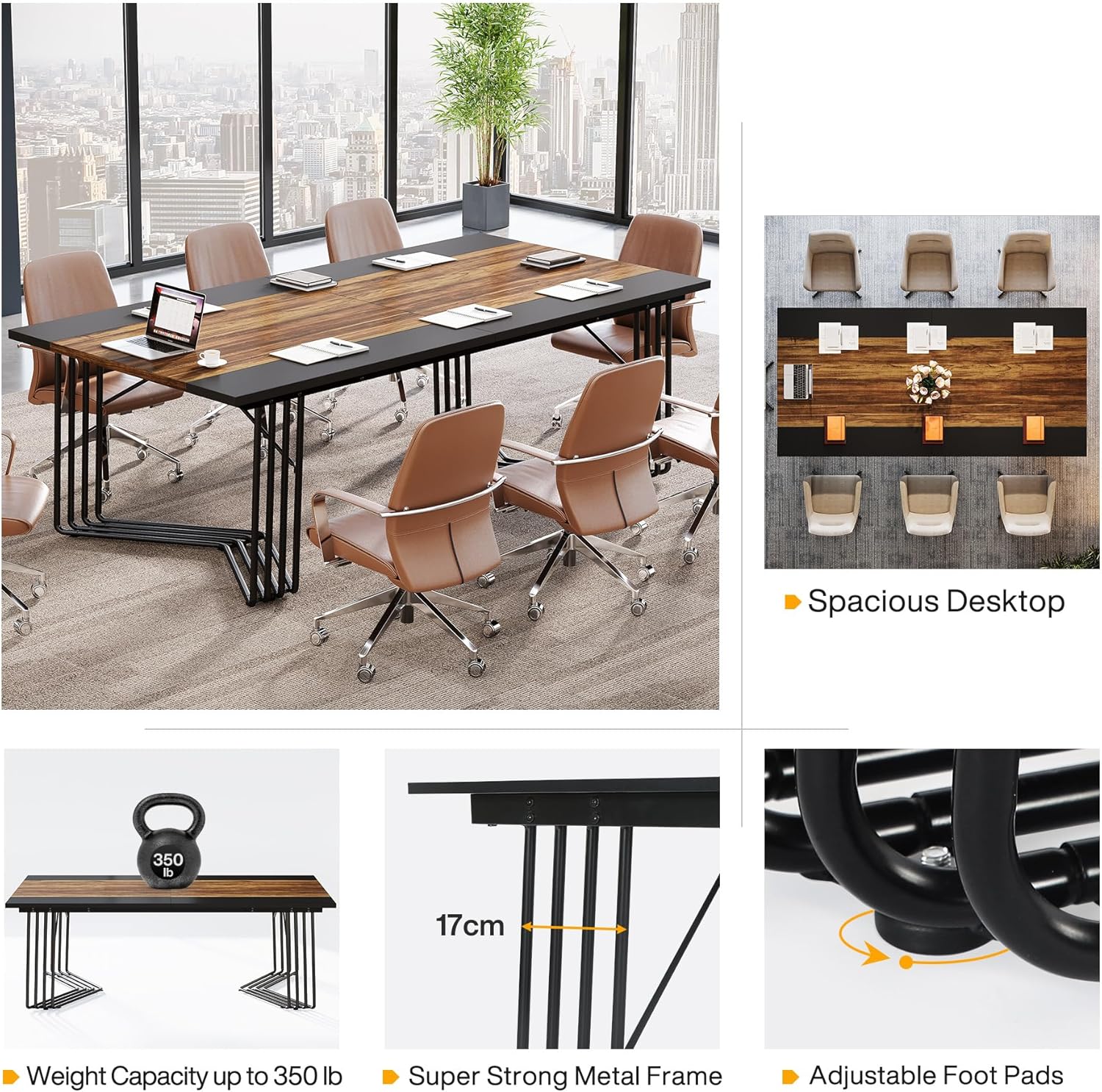 200 cm Computerbureau, Multifunctioneel Werkstation voor Thuiskantoor