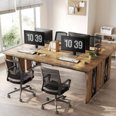 200 cm Bureau voor Twee Personen, Landelijke Lange Schrijftafel voor Thuiskantoor 3