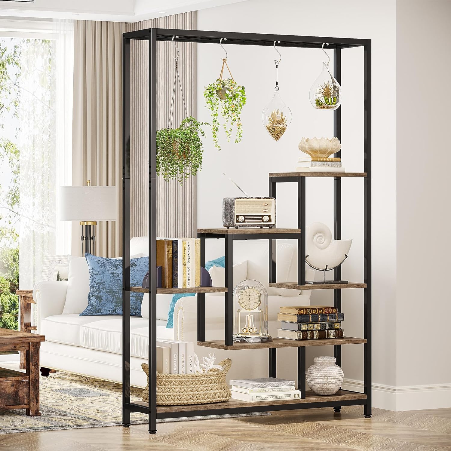 Vijfdelige Plantenstandaard, 180 cm Hoge Bloemenrek met 10 S-Haken