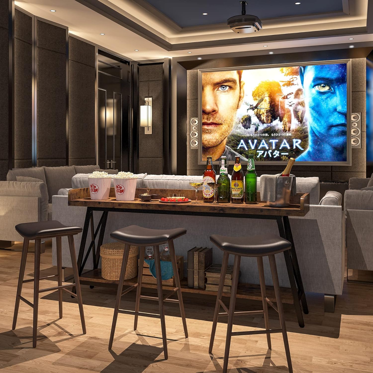 180 cm Industriële Consoletafel, Extra Lange Smalle Tafel voor Woonkamer en Hal