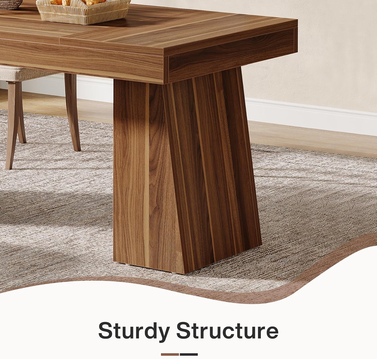 140 cm Tribesigns Eettafel, Mid-Century Moderne Keukentafel voor 4-6 Personen