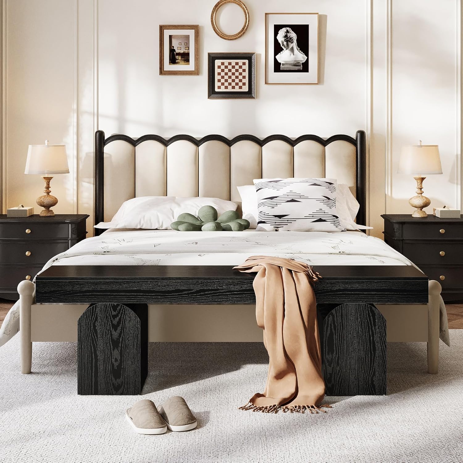 Slaapkamerbank van 150 cm in Zwart, Moderne Venster- en Halbank voor Woonkamer en Entree