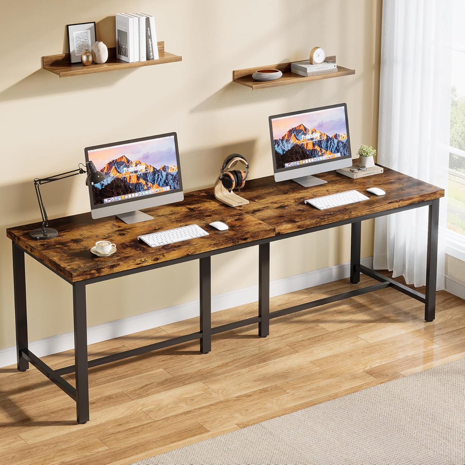 200 cm Computerbureau, Extra Lang Tweepersoons Computerkantoren