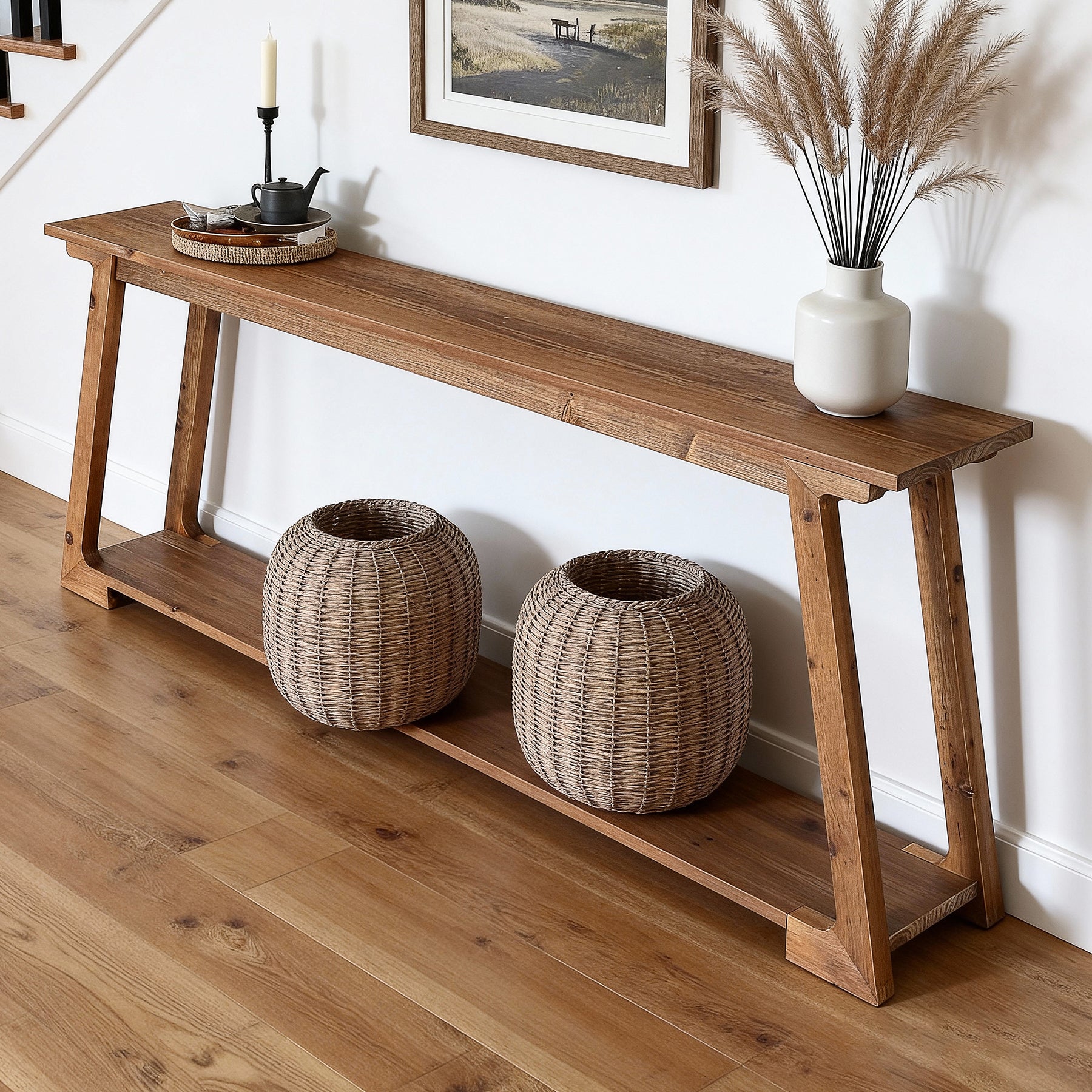Tribesigns 160 cm Lange Consoletafel, 2-Laags Houten Banktafel