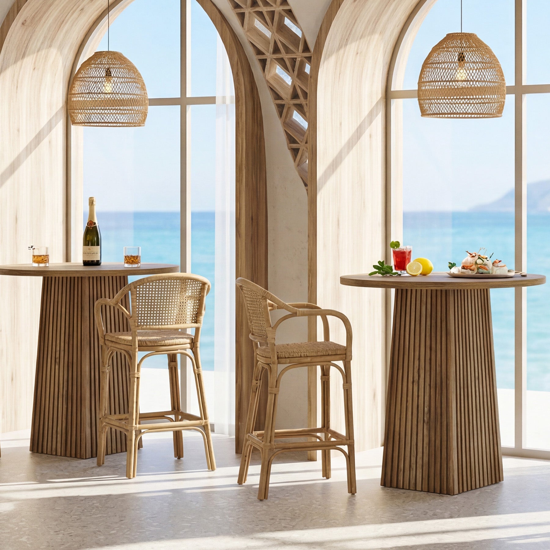 80 cm Tribesigns Ronde Eettafel, Houten Pedestal Tafel voor 2 Personen