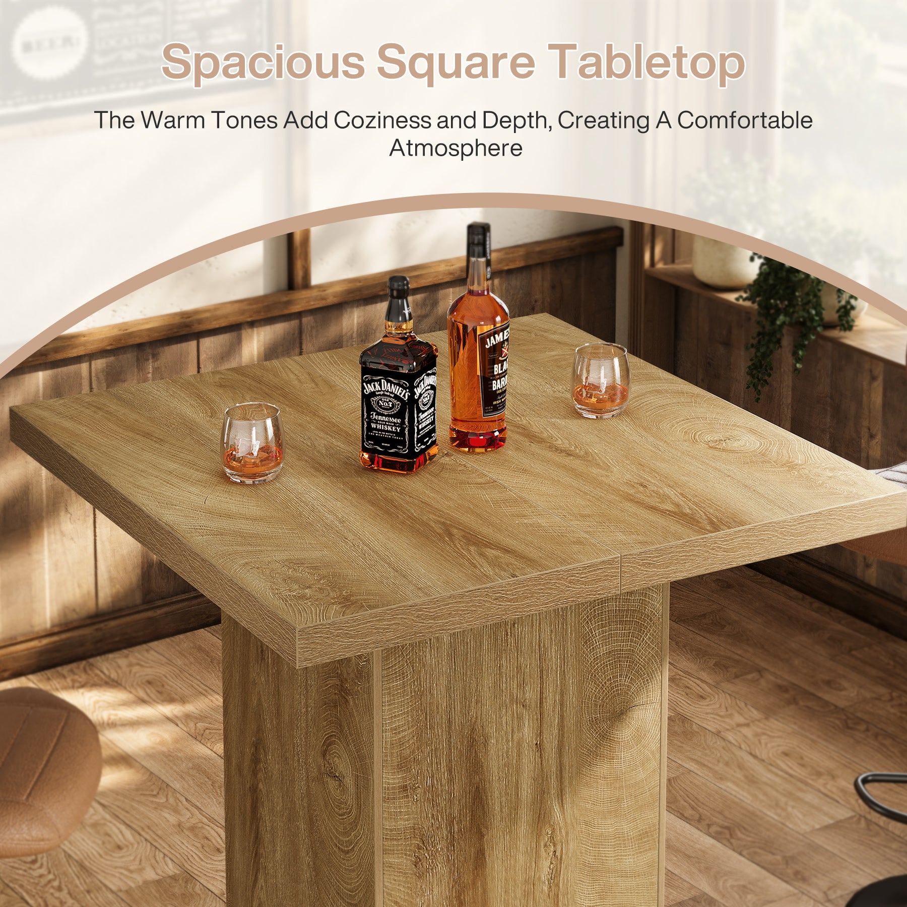 Tribesigns Bartafel 100 cm hoog, industriële bistrotafel voor keukenhoek, huisbar