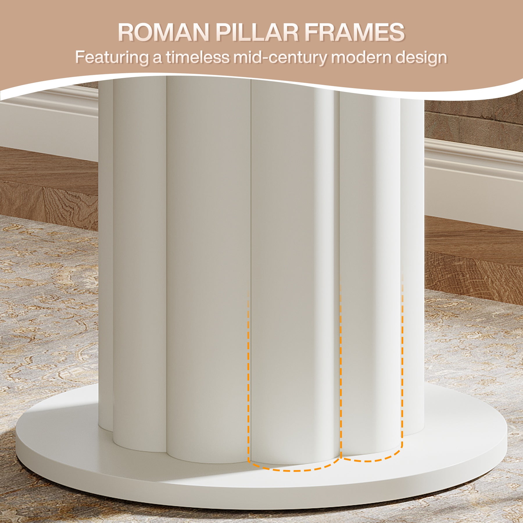 Tribesigns 99 cm Hoge Bartafel met Romeins Zuilenvoet, Ronde Tafel voor Kleine Ruimtes