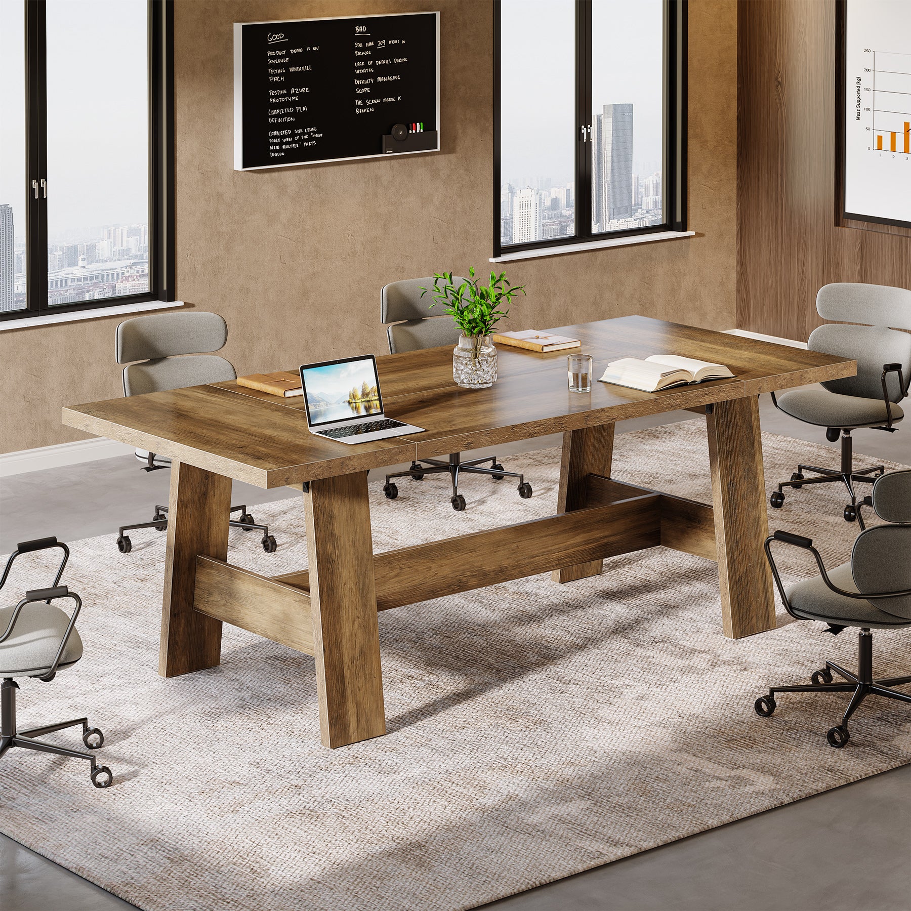 179 cm Vergadertafel, Landelijke Bureau voor Zes tot Acht Personen