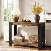 Tribesigns Smalle Console Tafel 105 cm in Industriële Stijl, 2-traps Haltafel voor Entree & Woonkamer 3
