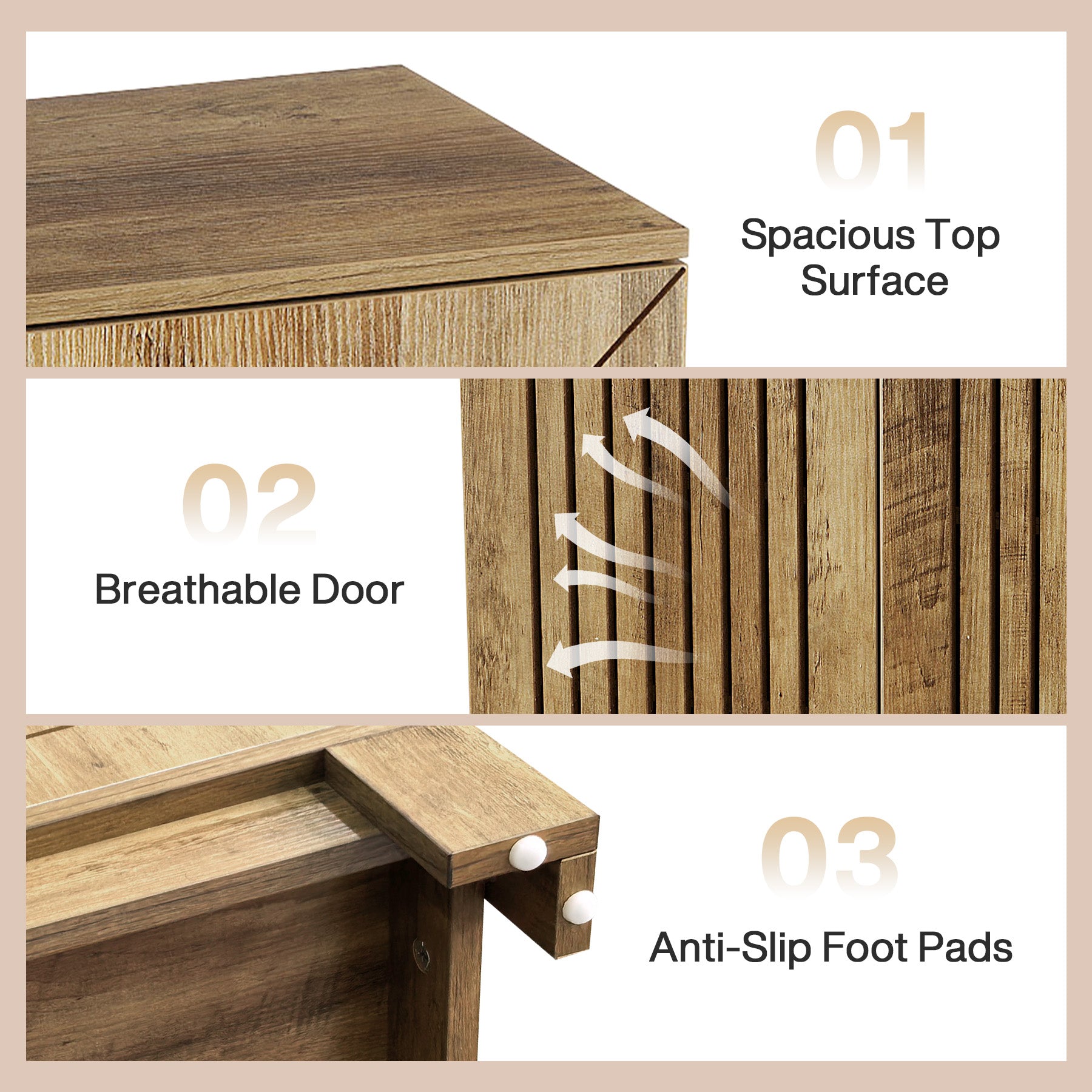 73 x 35 x 110 cm Tribesigns schoenenkast met louvredeuren en 5 lagen, houten schoenenopberger voor hal entree en woonkamer