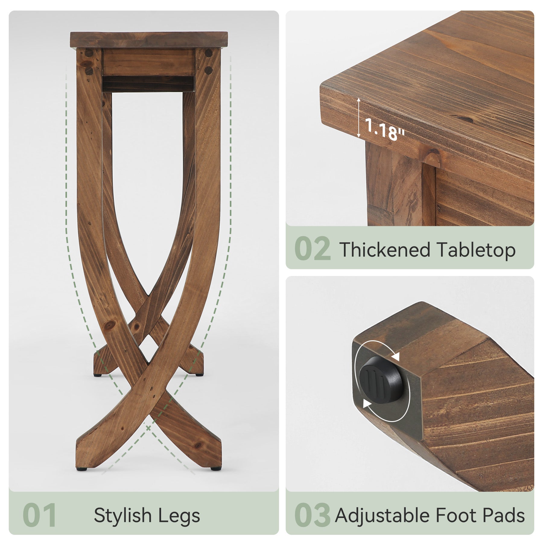 160 cm Massief Houten Consoletafel in Landelijke Stijl, Lange Haltafel voor Woonkamer