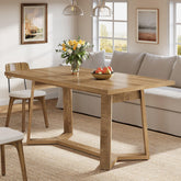 Eettafel van 120 cm in landhuisstijl voor 4 personen, houten keukentafel in bruin 3