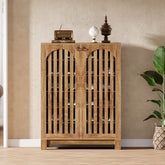 Schoenenkast met 6 Verdiepingen en Lamellendeuren, Houten Organizer voor Entree en Hal 3