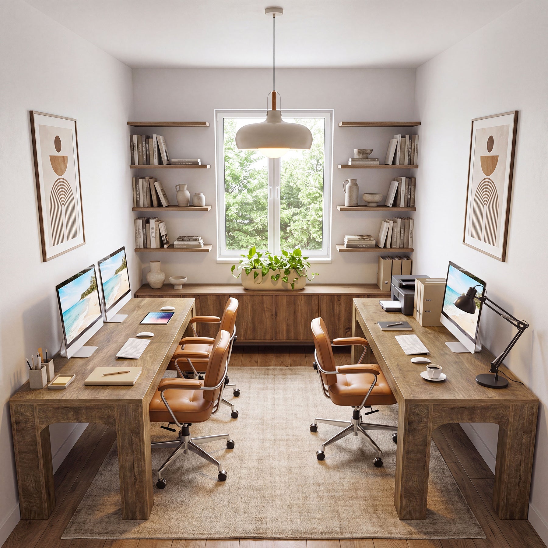 Bureau voor 2 personen van 180 cm, dubbel bureau voor thuiswerken en kantoor