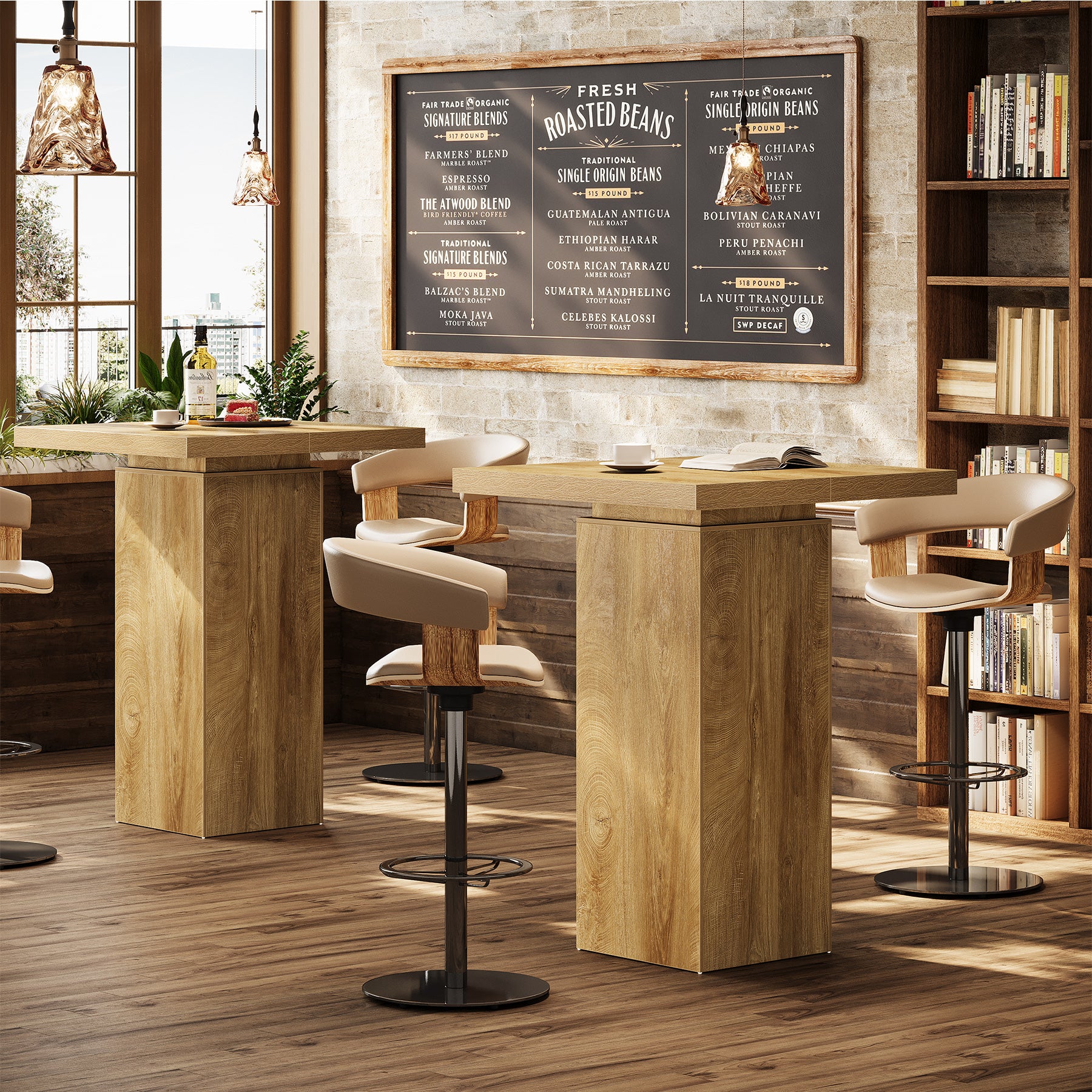 Tribesigns Bartafel 100 cm hoog, industriële bistrotafel voor keukenhoek, huisbar