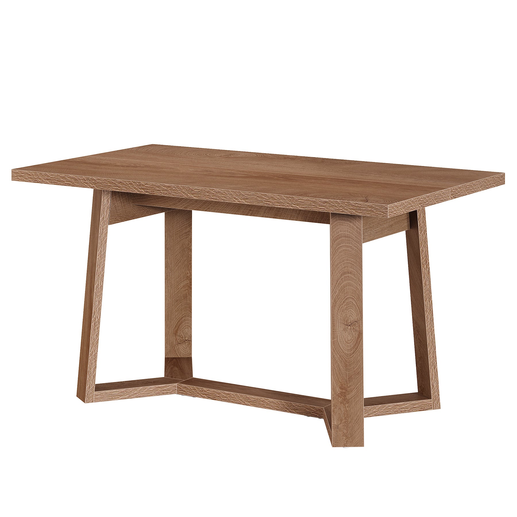 Eettafel van 120 cm in landhuisstijl voor 4 personen, houten keukentafel in bruin