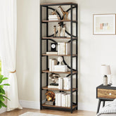200 cm Hoge Boekenkast, Industriële Boekenplank met Zes Planken voor Woonkamer en Kantoor 3